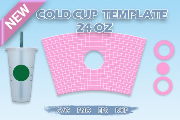 24oz Cold Cup Wrap SVG Template Guide