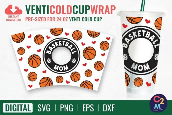 Basketball Mom Venti Cold Cup 24oz SVG