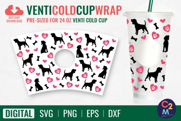 Beagle Venti Cold Cup 24oz SVG