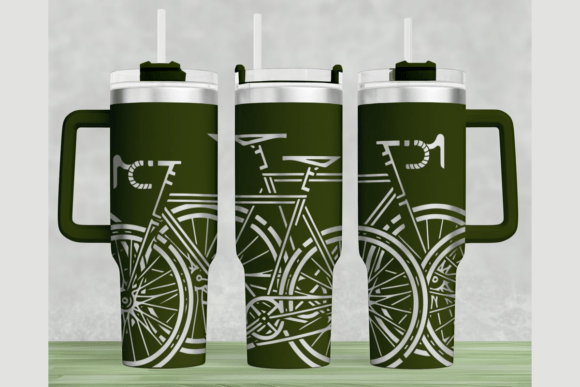 Bicycle 40oz Laser Tumbler Wrap SVG