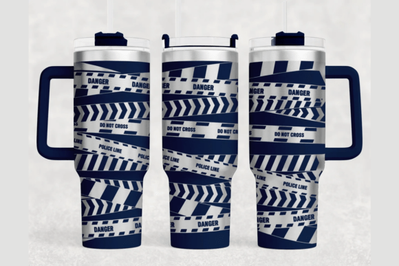 Caution Tape Tumbler Wrap SVG