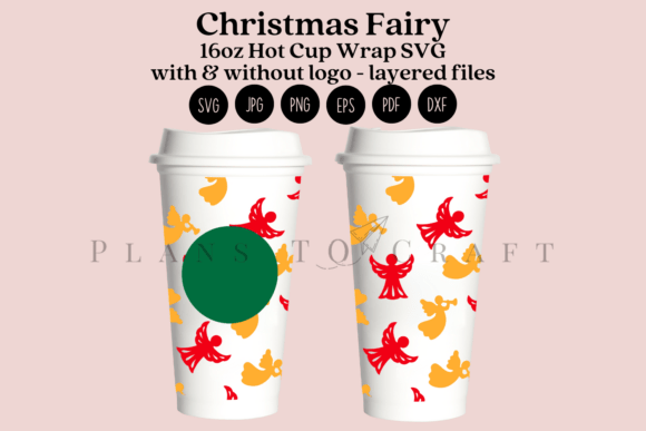 Christmas Fairy 16oz Hot Cup Wrap SVG