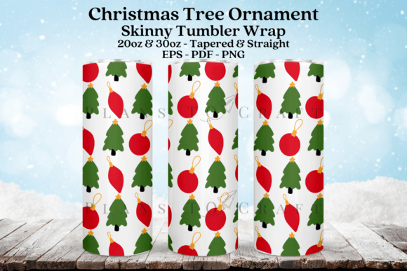 Christmas Ornament Tumbler Wrap SVG