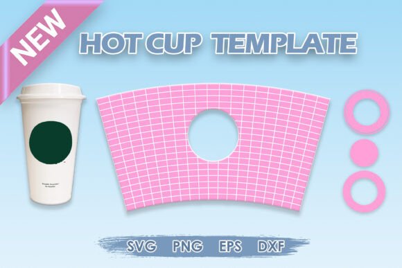 Cup Wrap SVG Template for 16oz Hot Cup