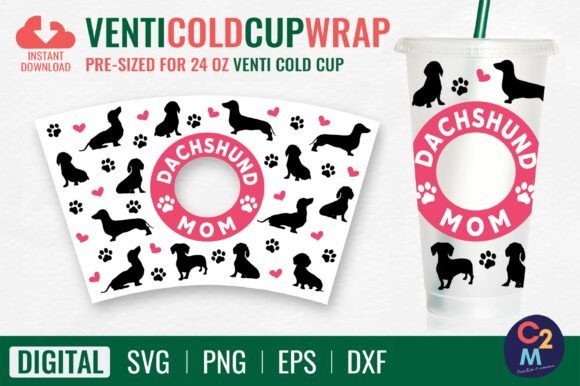 Dachshund Mom Venti Cold Cup 24oz SVG