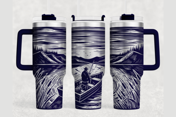 Fishing 40oz Laser Tumbler Wrap SVG