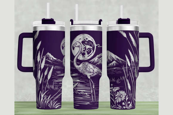 Flamingo 40oz Laser Tumbler Wrap SVG