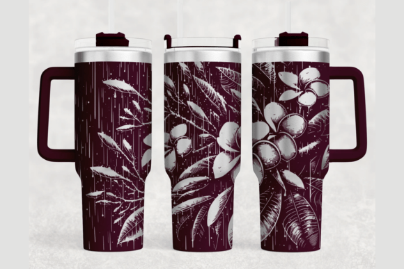Frangipani 40oz Laser Tumbler Wrap SVG