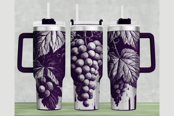 Grapes 40oz Laser Tumbler Wrap SVG