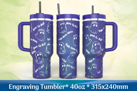 Halloween Ghost Engraving SVG Tumbler