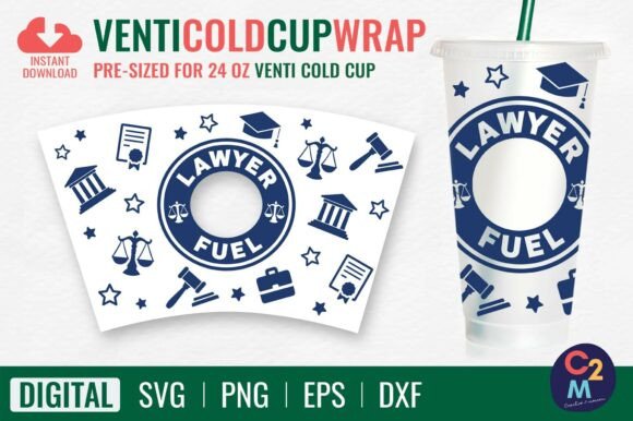 Lawyer Fuel Venti Cold Cup 24oz SVG