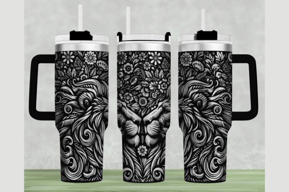 Lionfloral 40oz Laser Tumbler Wrap SVG