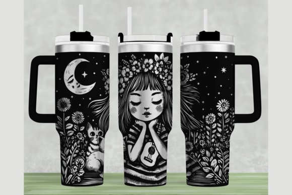 Little Girl 40oz Laser Tumbler Wrap SVG