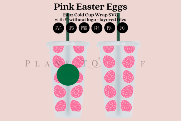 Pink Easter Eggs Cold Cup Wrap