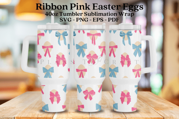 Pink Easter Eggs Tumbler Wrap SVG