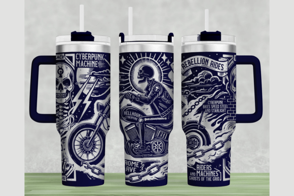 Skull Punk Tumbler Wrap SVG