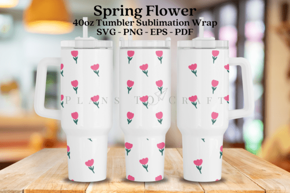 Spring Flower 40oz Tumbler Wrap SVG