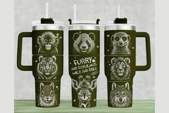 Wildlife Car 40oz Laser Tumbler Wrap SVG